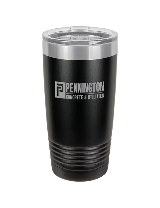 Polar Camel 20 oz Powder Coated Black Vacuum Insulated Tumbler w/Pennington Logo