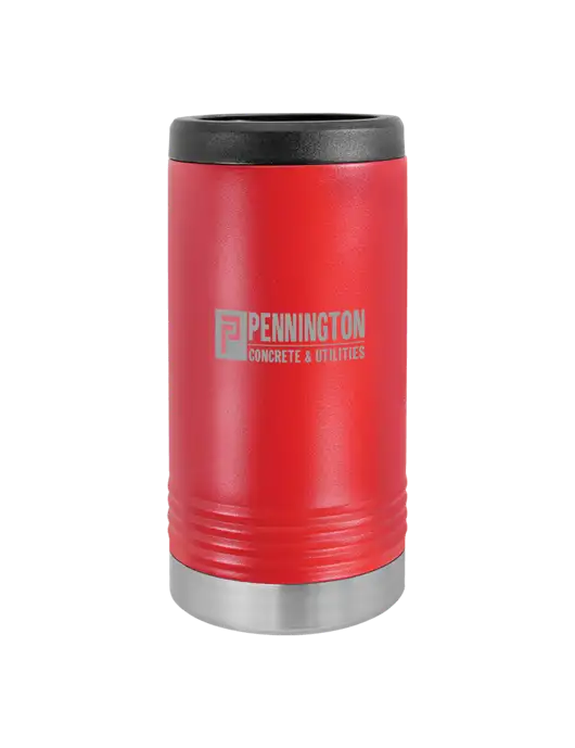 Polar Camel Powder Coated Red Vacuum Insulated Slim Beverage Holder w/Pennington Logo