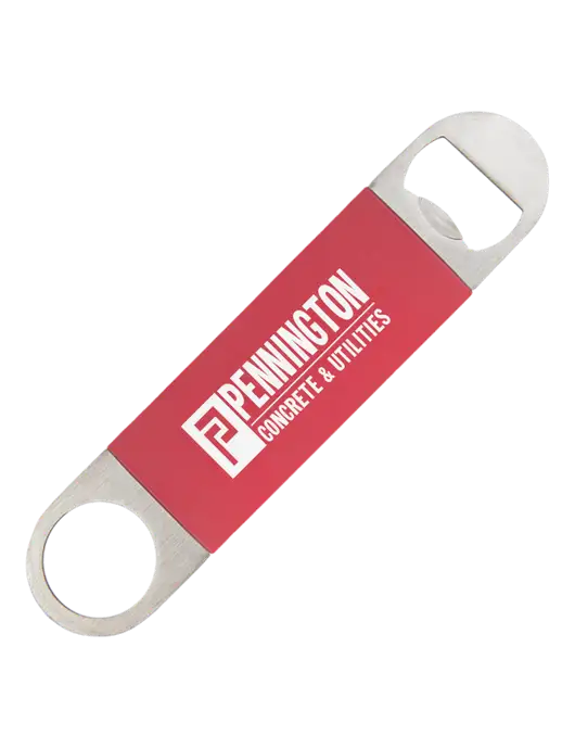 Red Bottle Opener with Silicone Grip w/Pennington Logo