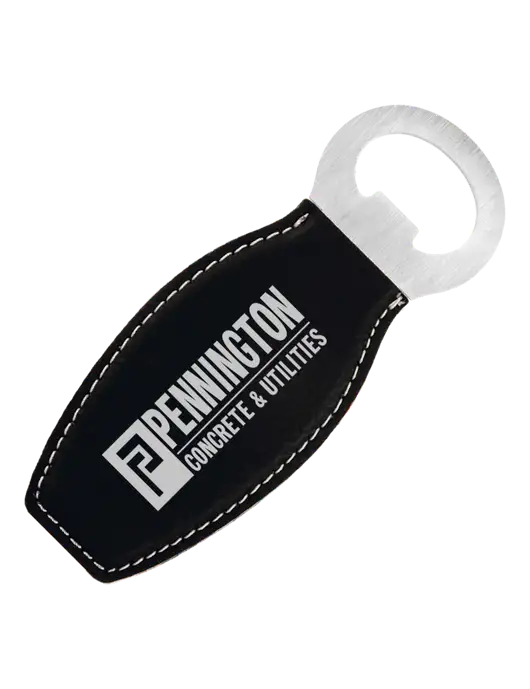 Black Leatherette Bottle Opener with Magnet w/Pennington Logo