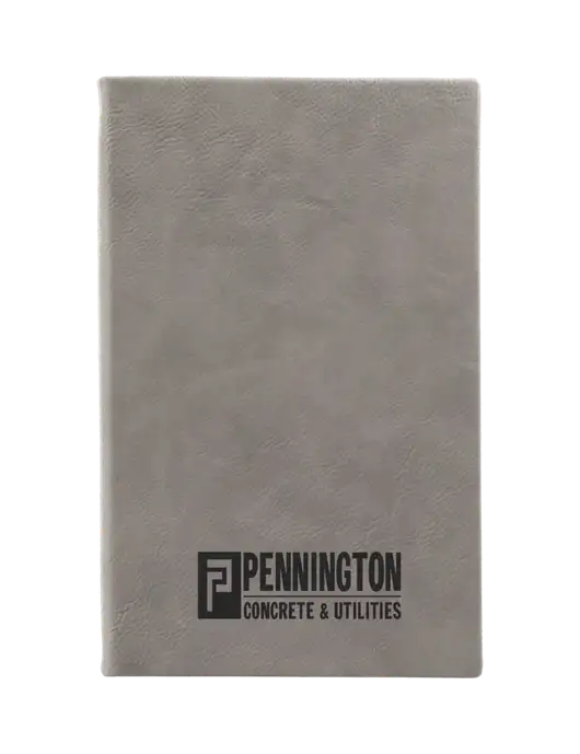 Grey Leatherette 5.25 x 8.25 Journal w/Pennington Logo