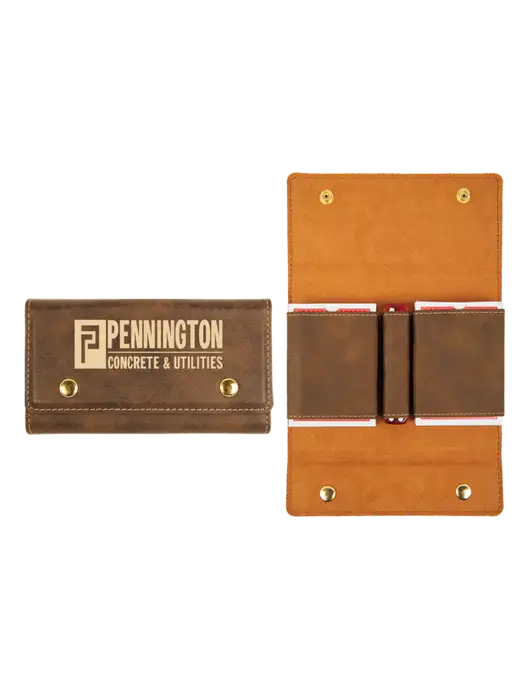 Rustic Leatherette Card & Dice Set w/Pennington Logo