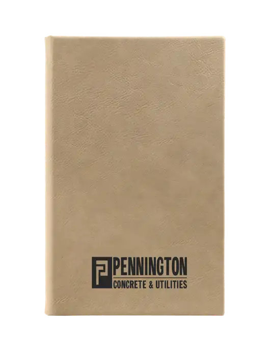 Tan Leatherette 5.25 x 8.25 Journal w/Pennington Logo