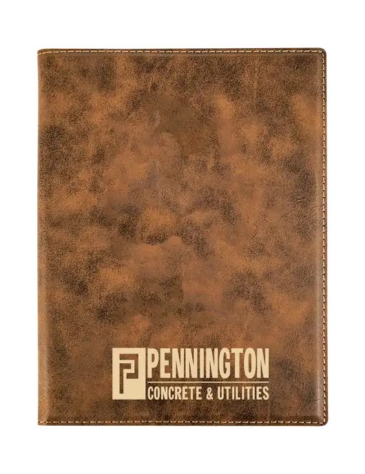 Rustic Leatherette 7 x 9 Portfolio with Notepad w/Pennington Logo