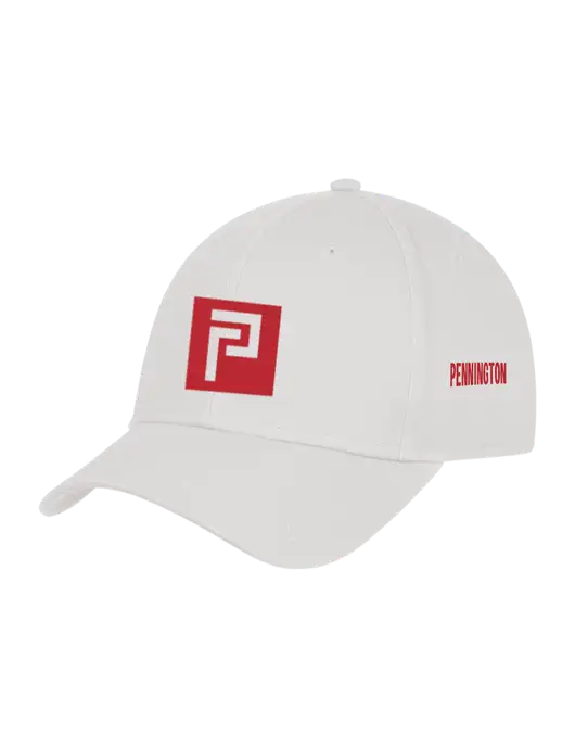 White Structured Cap Hook & Loop w/Pennington Icon Logo, Pennington Logo