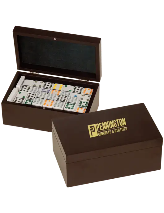 Rosewood Double Twelves 91 Piece Dominos Set w/Pennington Logo