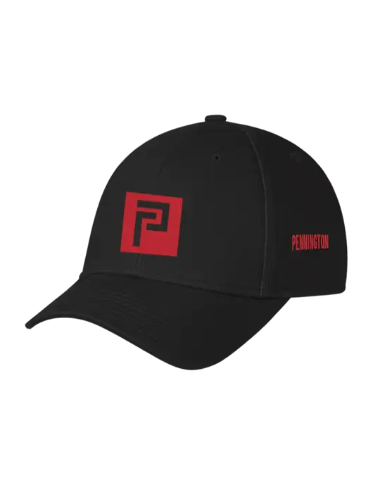 Black Structured Cap Hook & Loop w/Pennington Icon Logo, Pennington Logo