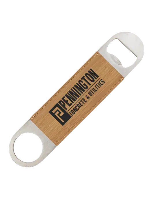 Bamboo Leatherette Bottle Opener w/Pennington Logo