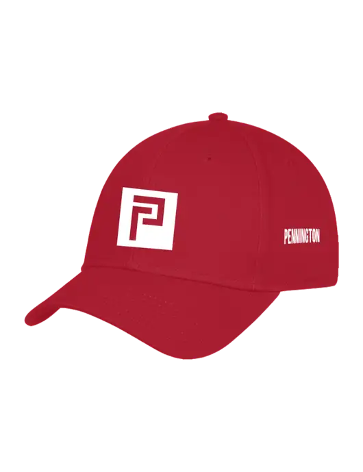 Red Structured Cap Hook & Loop w/Pennington Icon Logo, Pennington Logo