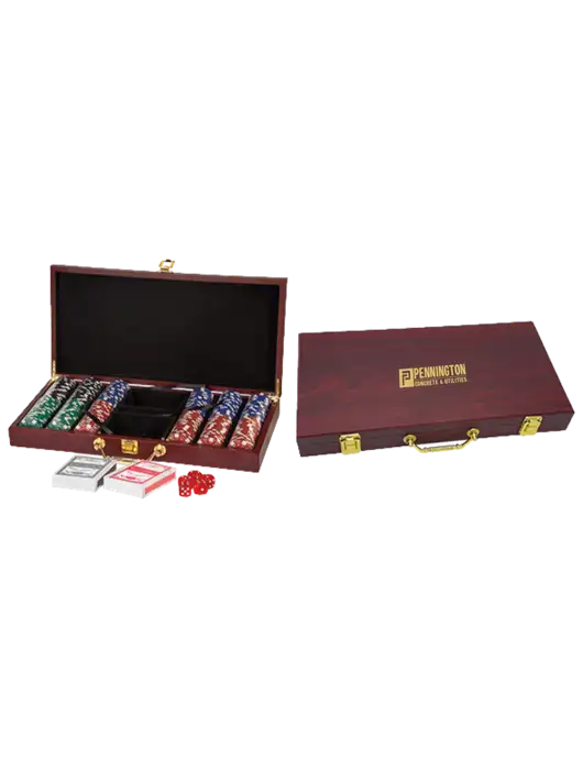 Rosewood Poker Set, 300 Chips w/Pennington Logo