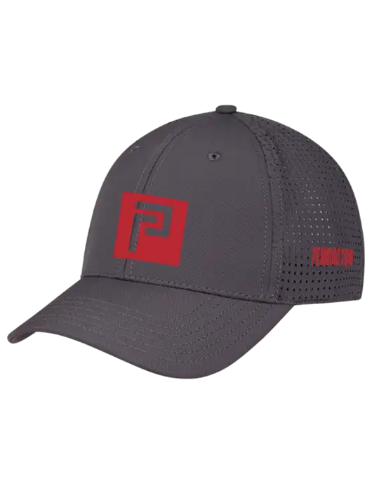 Charcoal Performance Stretchable Cap Hook & Loop w/Pennington Icon Logo, Pennington Logo