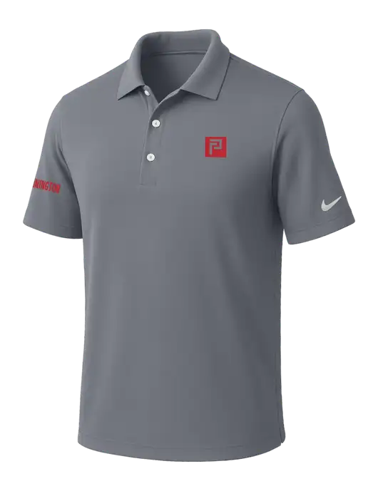 NIKE Medium Grey Dri-Fit Micro Pique Polo w/Pennington Icon Logo, Pennington Logo