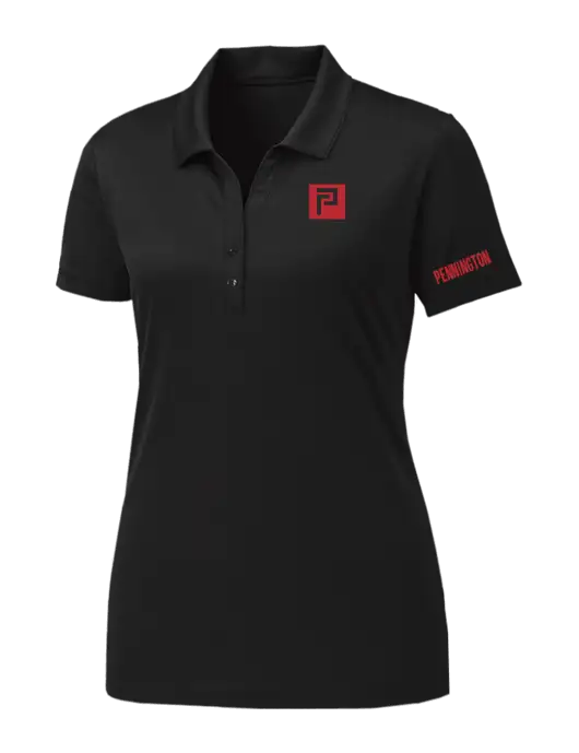 Womens Black PosiCharge Competitor Polo w/Pennington Icon Logo, Pennington Logo