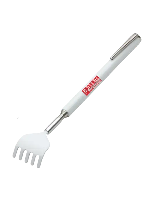 Telescopic White Back Scratcher w/Pennington Logo