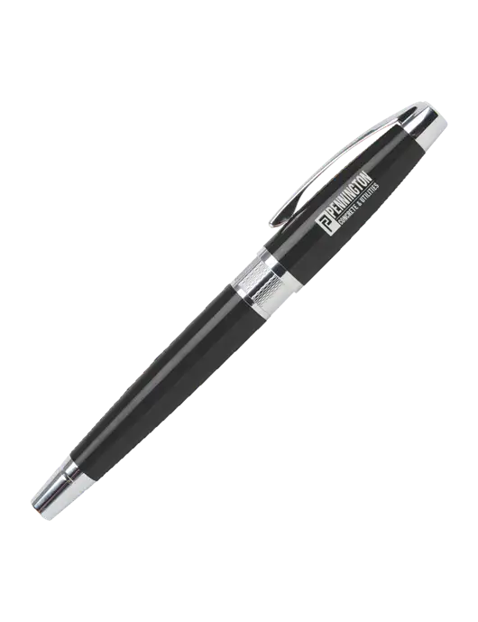 Masscotti Black Rollerball Pen - Black Ink w/Pennington Logo