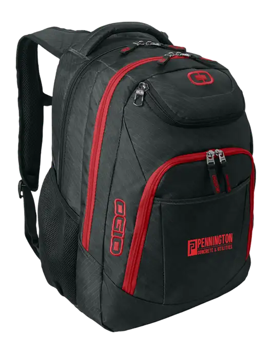 OGIO Dark Grey/Red Excelsior Laptop Backpack w/Pennington Logo