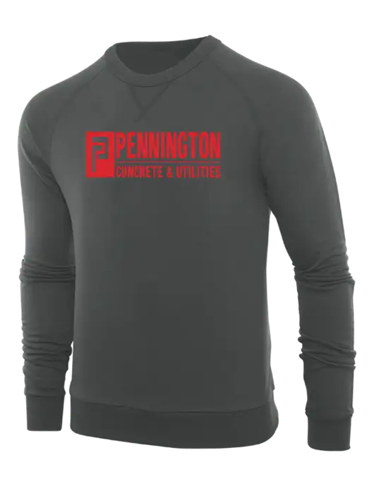 Allmade Charcoal Grey Organic French Terry Crewneck Sweatshirt w/Pennington Logo