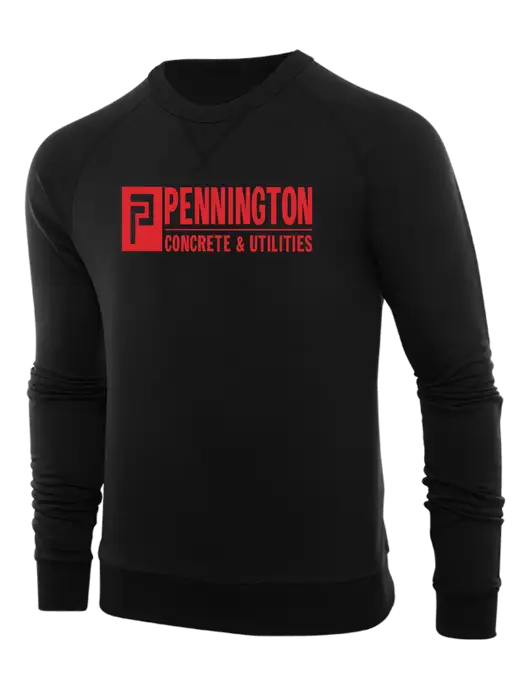 Allmade Deep Black Organic French Terry Crewneck Sweatshirt w/Pennington Logo