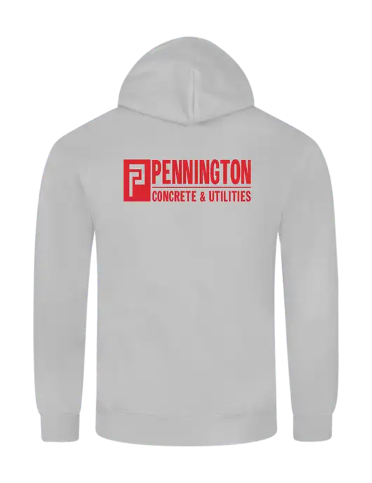 Allmade Granite Grey Heather Organic French Terry Pullover Hoodie w/Pennington Logo, Pennington Icon Logo