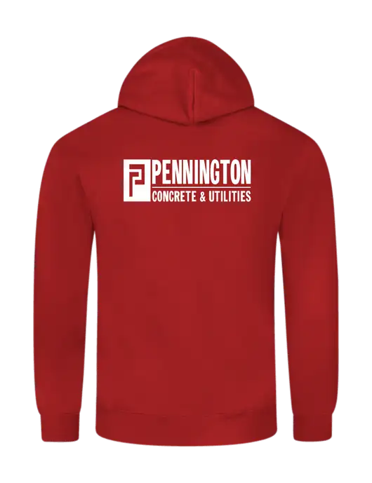 Allmade Revolution Red Organic French Terry Pullover Hoodie w/Pennington Logo, Pennington Icon Logo