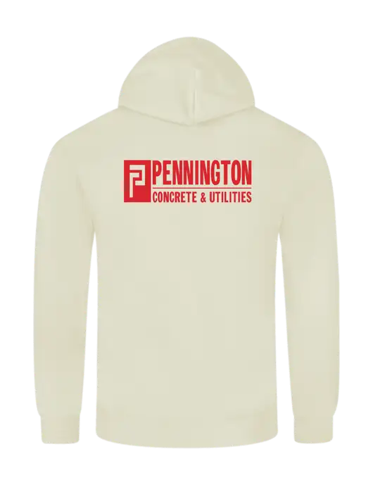 Allmade White Sand Organic French Terry Pullover Hoodie w/Pennington Logo, Pennington Icon Logo