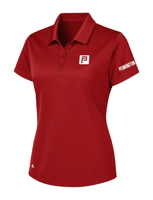 Adidas Red Womens Basic Sport Polo w/Pennington Icon Logo, Pennington Logo
