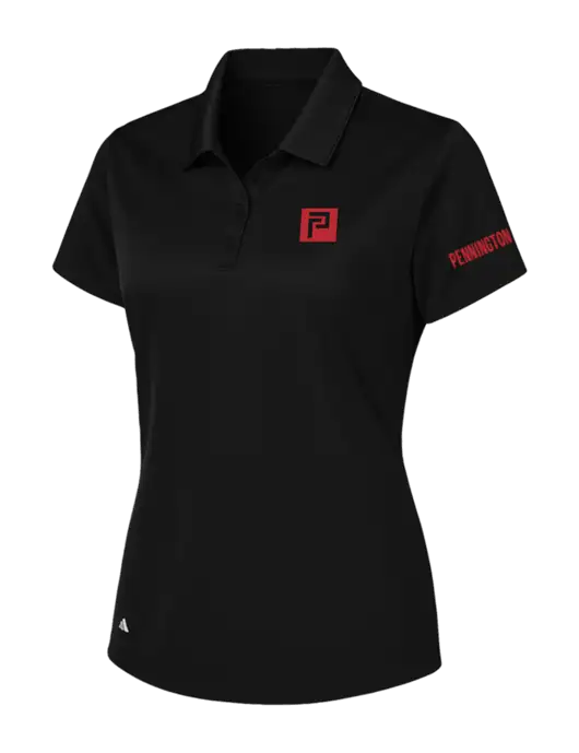 Adidas Black Womens Basic Sport Polo w/Pennington Icon Logo, Pennington Logo
