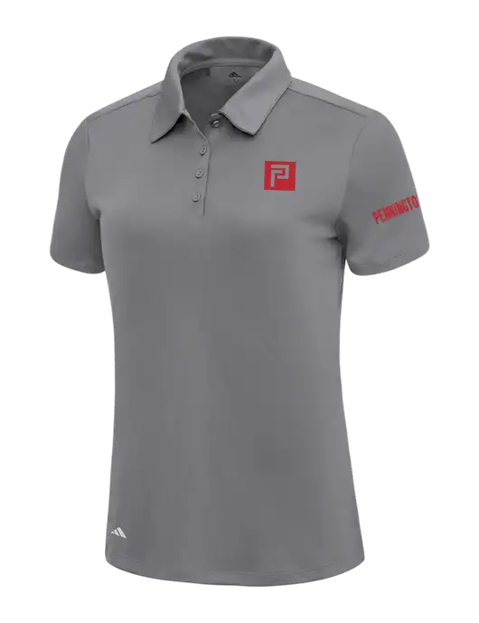 Adidas Medium Grey Womens Ultimate Solid Polo w/Pennington Icon Logo, Pennington Logo