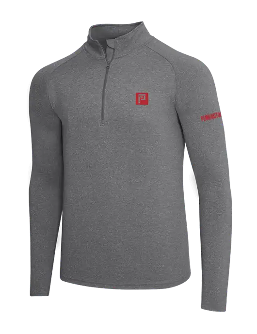 Dark Grey Heather Sport Wick Stretch 1/4 Zip Pullover w/Pennington Icon Logo, Pennington Logo