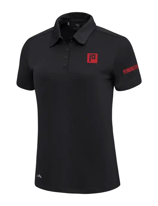 Adidas Black Womens Ultimate Solid Polo w/Pennington Icon Logo, Pennington Logo