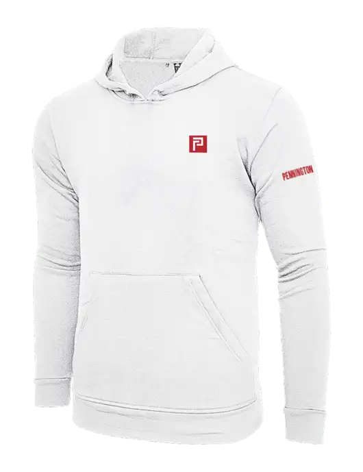 Adidas White Fleece Hooded Sweatshirt w/Pennington Icon Logo, Pennington Logo