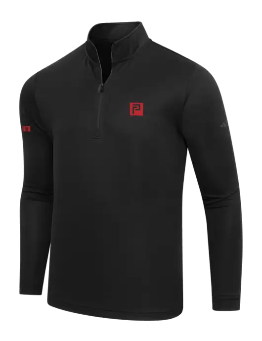 Adidas Black Lightweight Quarter Zip Pullover w/Pennington Icon Logo, Pennington Logo