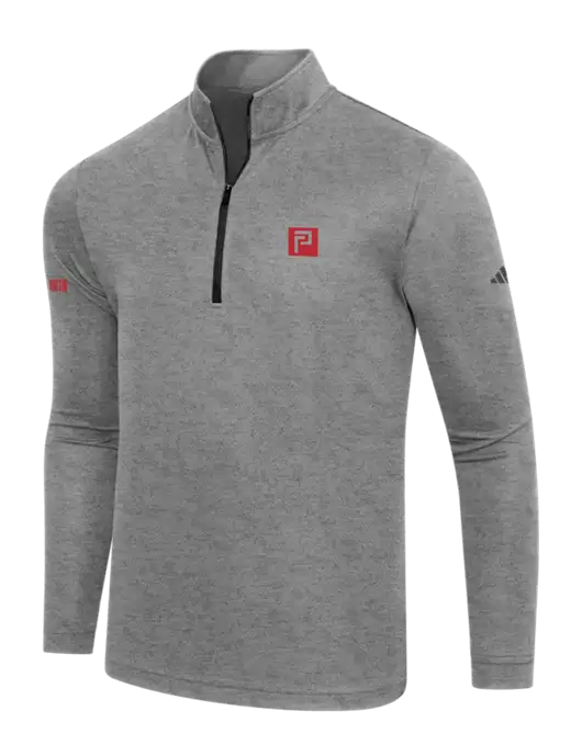 Adidas Black Heather  Lightweight Quarter Zip Pullover w/Pennington Icon Logo, Pennington Logo