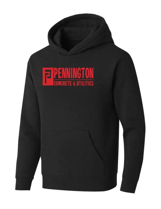 BELLA+CANVAS Black Heather Sponge Fleece Pullover Hoodie w/Pennington Logo