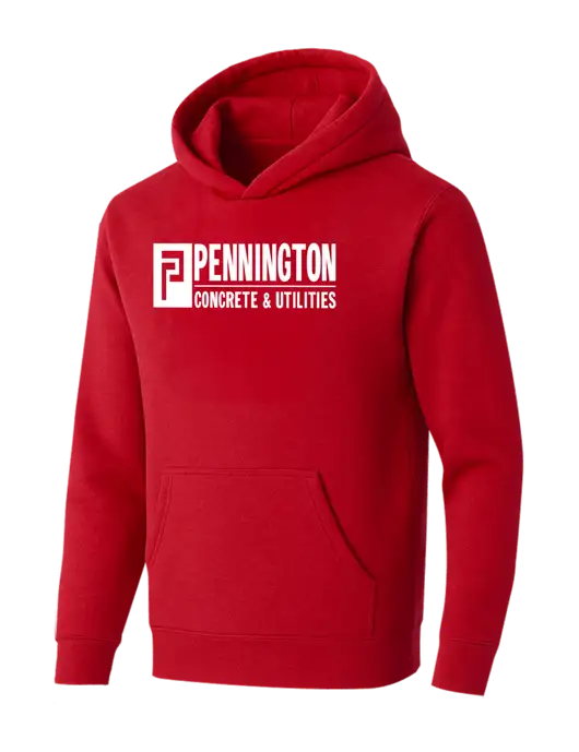 BELLA+CANVAS Red Sponge Fleece Pullover Hoodie w/Pennington Logo
