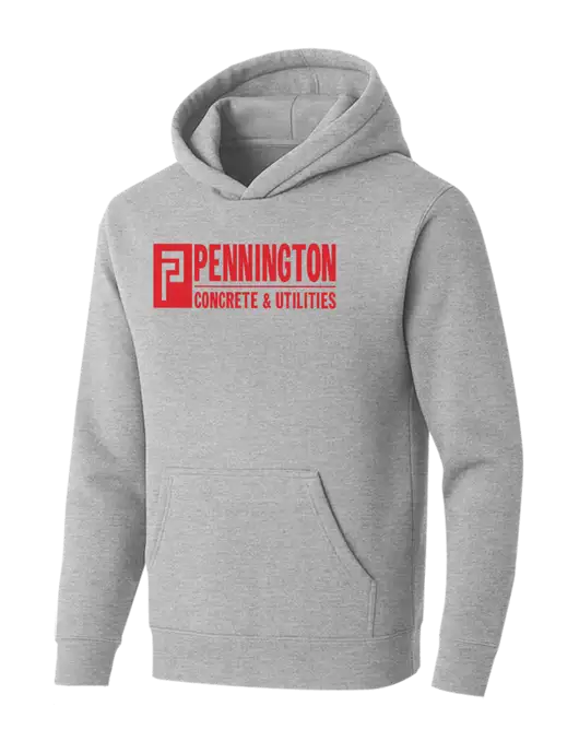 BELLA+CANVAS Light Grey Heather Sponge Fleece Pullover Hoodie w/Pennington Logo