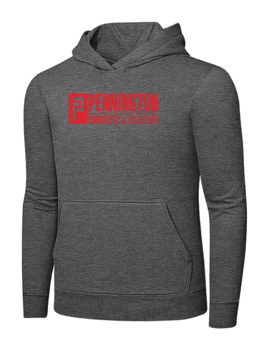 Graphite Heather 7.8. oz Ring Spun Hooded Sweatshirt w/Pennington Logo