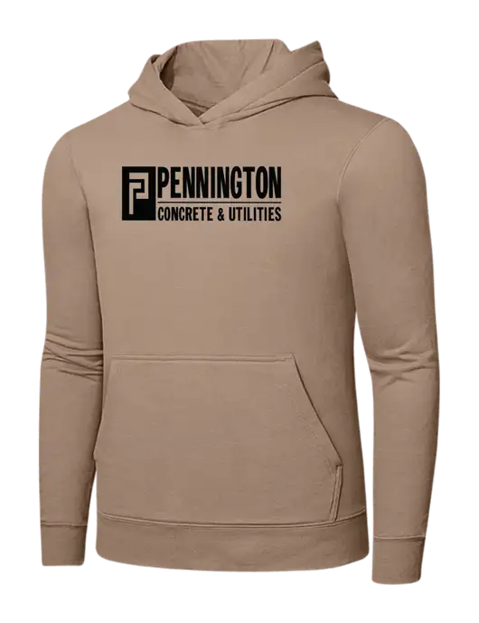 Sand 7.8. oz Ring Spun Hooded Sweatshirt w/Pennington Logo