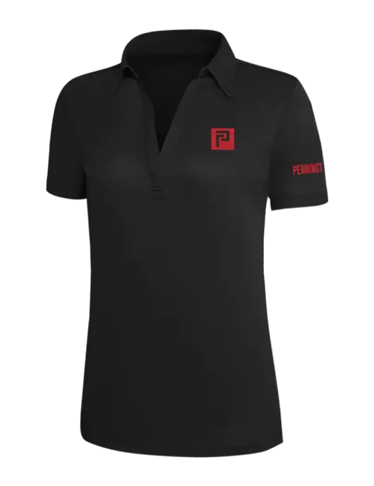 Black Silk Touch Womens Performance Polo w/Pennington Icon Logo, Pennington Logo