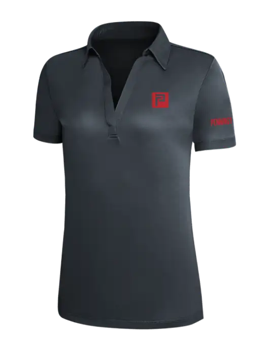 Dark Grey Silk Touch Womens Performance Polo w/Pennington Icon Logo, Pennington Logo