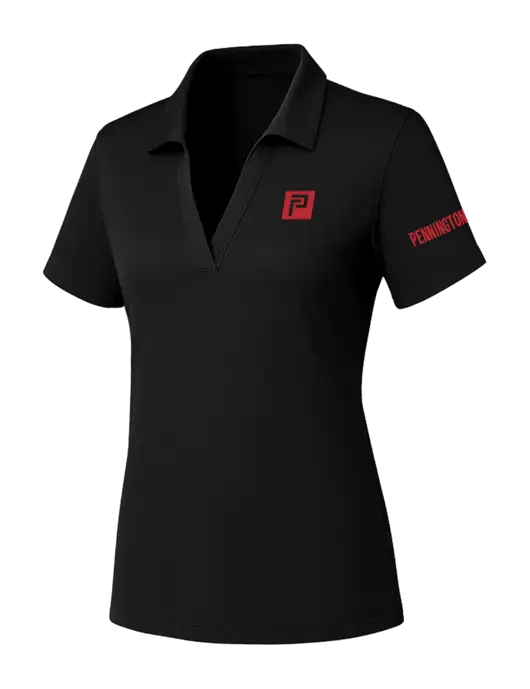 Womens Black PosiCharge RacerMesh Polo w/Pennington Icon Logo, Pennington Logo