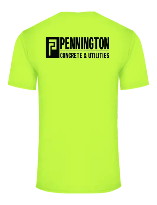 Core Blend Safety Green T-Shirt w/Pennington Logo, Pennington Icon Logo