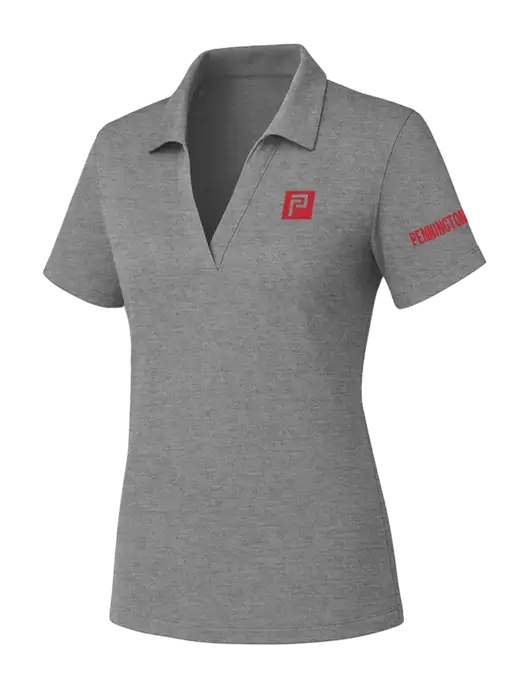 Womens Medium Grey Heather PosiCharge RacerMesh Polo w/Pennington Icon Logo, Pennington Logo