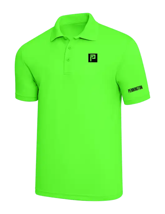 Safety Green PosiCharge RacerMesh Polo w/Pennington Icon Logo, Pennington Logo