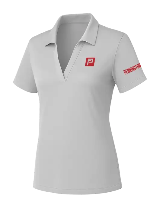 Womens Light Grey PosiCharge RacerMesh Polo w/Pennington Icon Logo, Pennington Logo