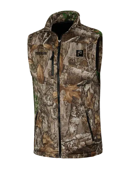 Russell Outdoors Realtree Edge Camo Atlas Soft Shell Vest w/Pennington Icon Logo, Pennington Logo