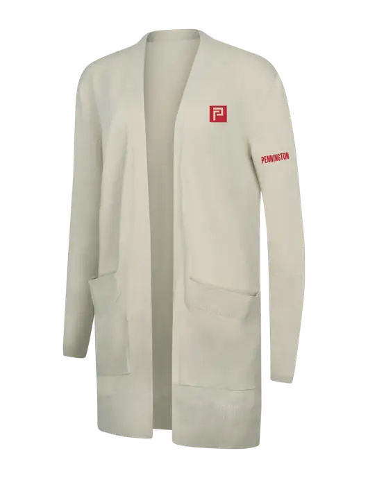Mercer+Mettle Womens Ivory Open Front Cardigan Sweater w/Pennington Icon Logo, Pennington Logo