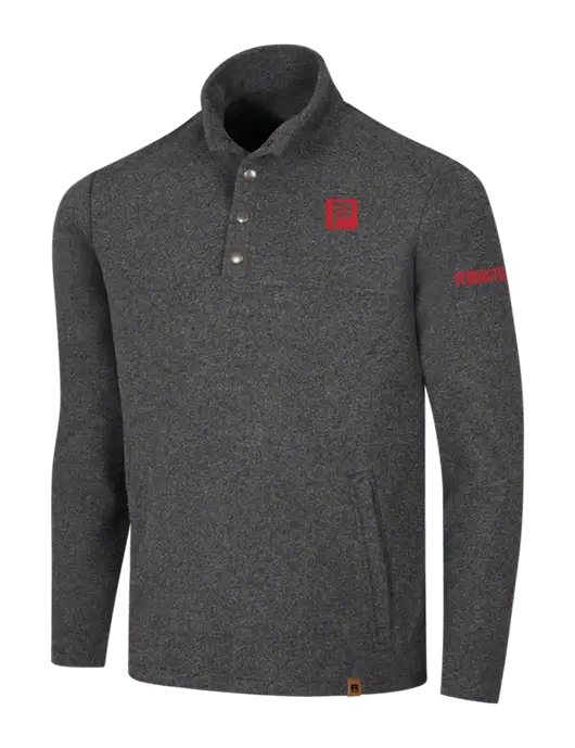 Russell Outdoors Dark Grey Heather Basin Snap Pullover w/Pennington Icon Logo, Pennington Logo