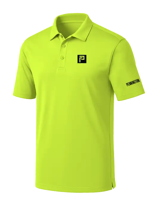 Safety Yellow Silk Touch Performance Polo w/Pennington Icon Logo, Pennington Logo