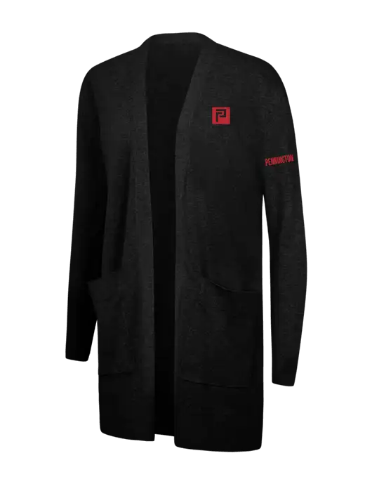 Mercer+Mettle Womens Black Open Front Cardigan Sweater w/Pennington Icon Logo, Pennington Logo